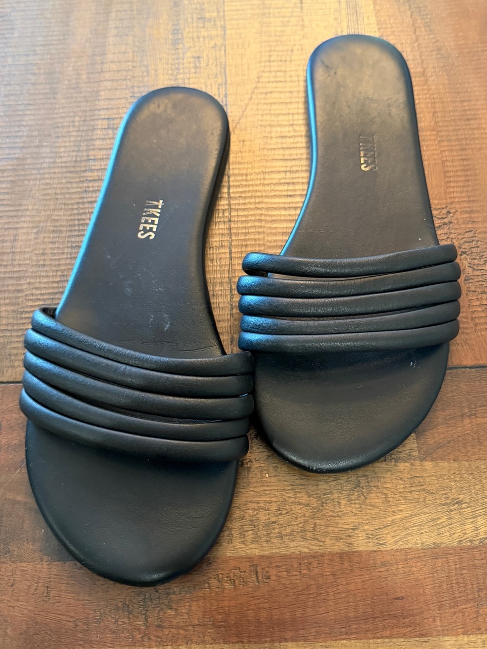 TKEES Black Slide Sandals